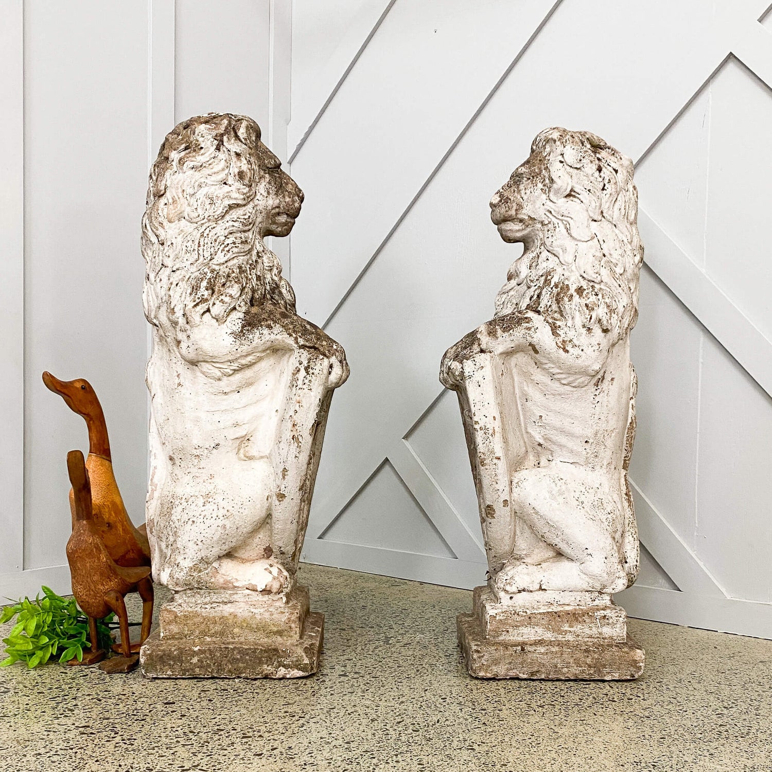 A Pair Of Standing Lions