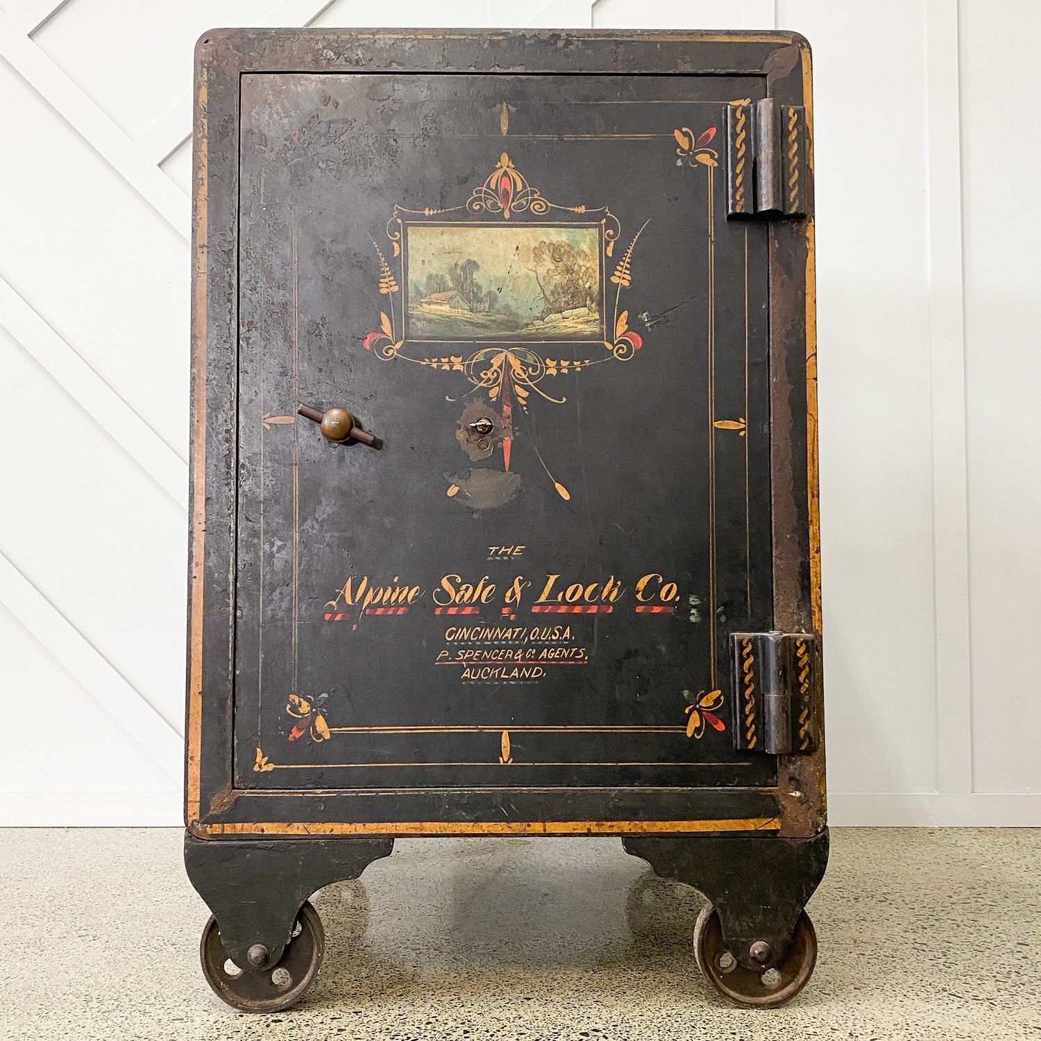 An Antique Alpine Safe and Lock Co Safe