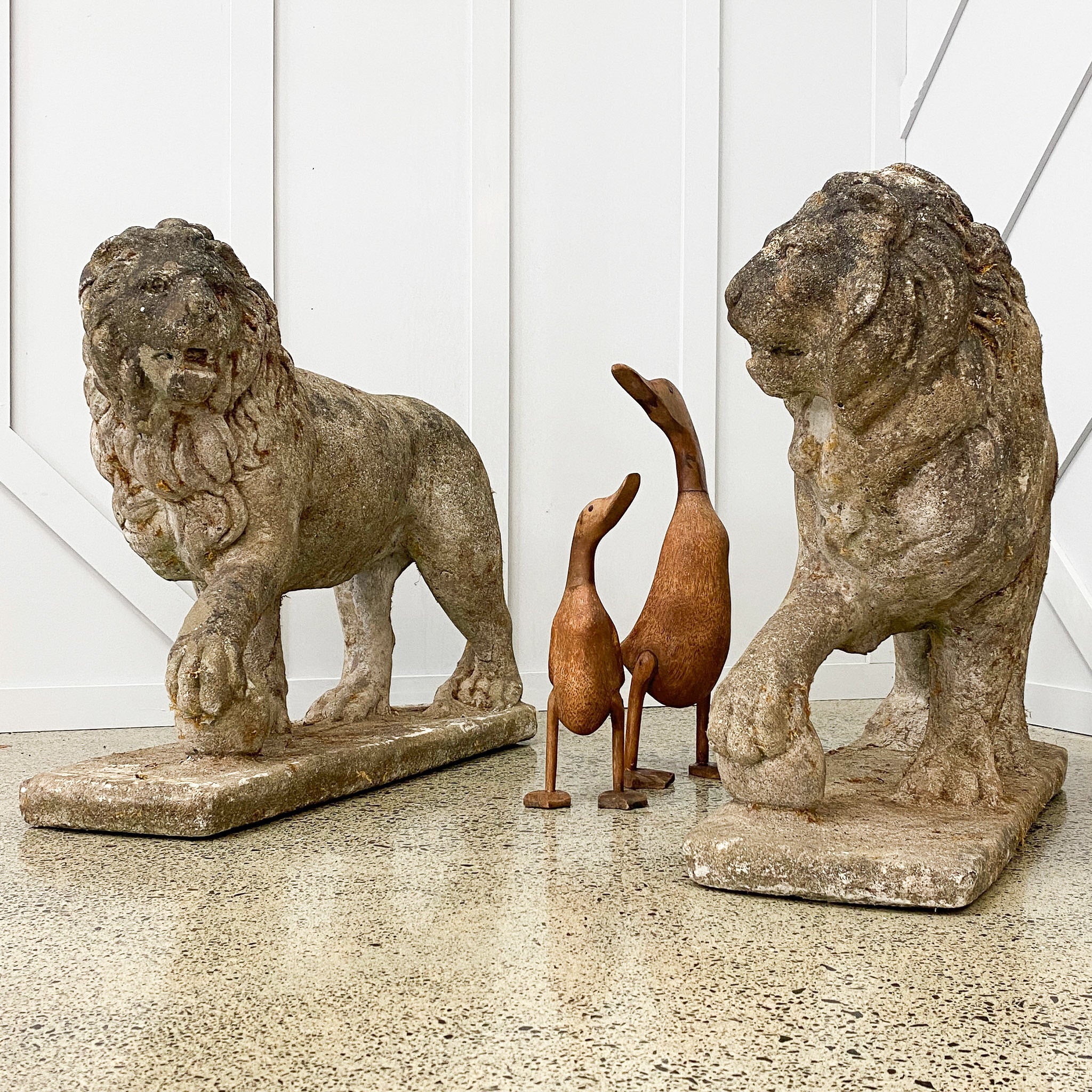 Antique Composite Stone Lions