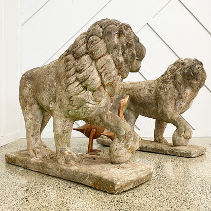 Antique Composite Stone Lions