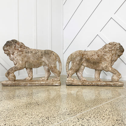 Antique Composite Stone Lions