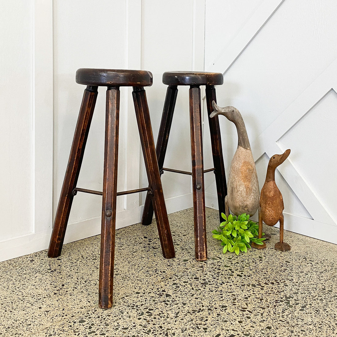 Antique Factory Stools