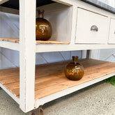 French Zinc Top Kitchen Island