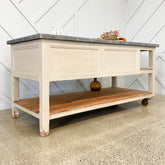 French Zinc Top Kitchen Island