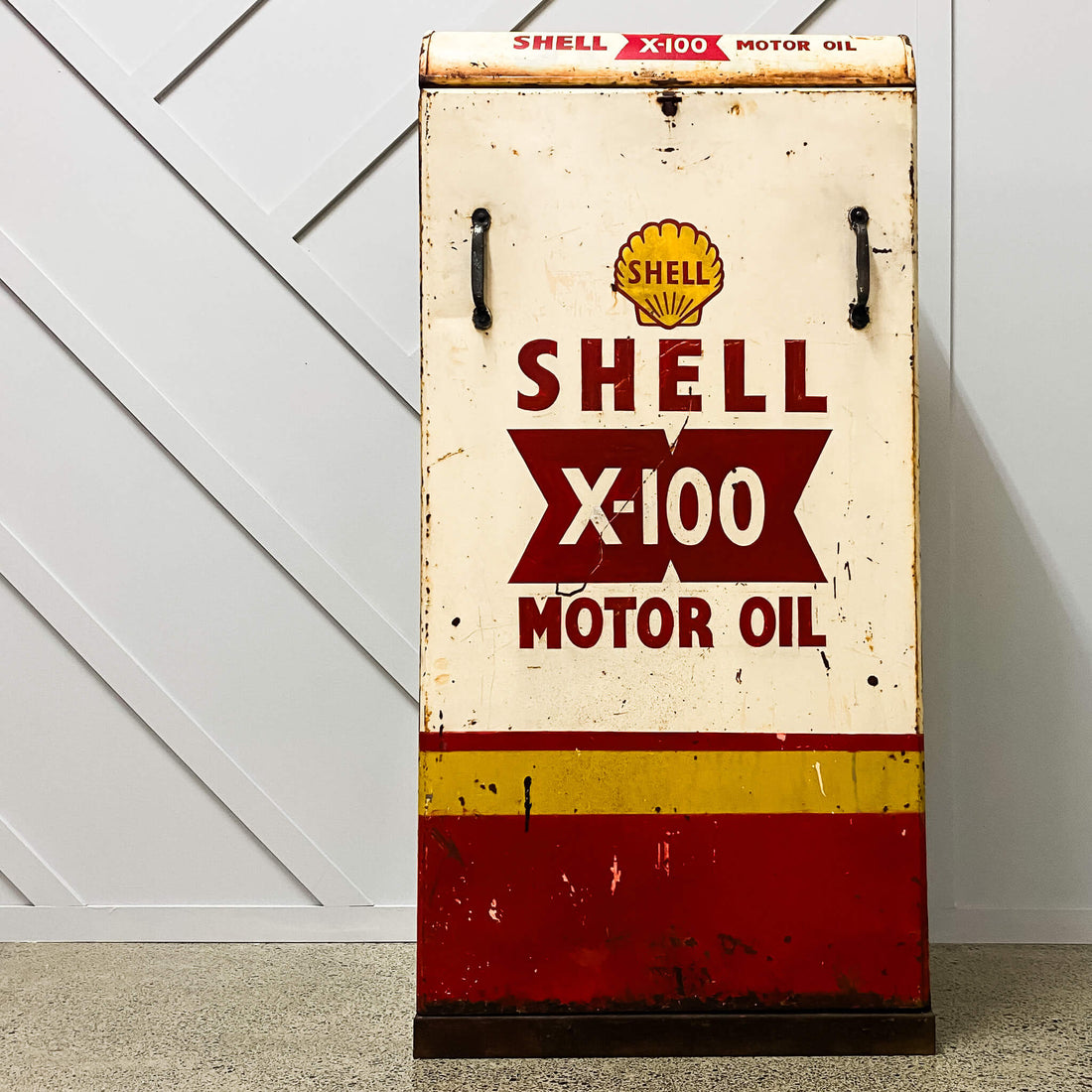 Vintage Shell X100 Oil Bottle Cabinet