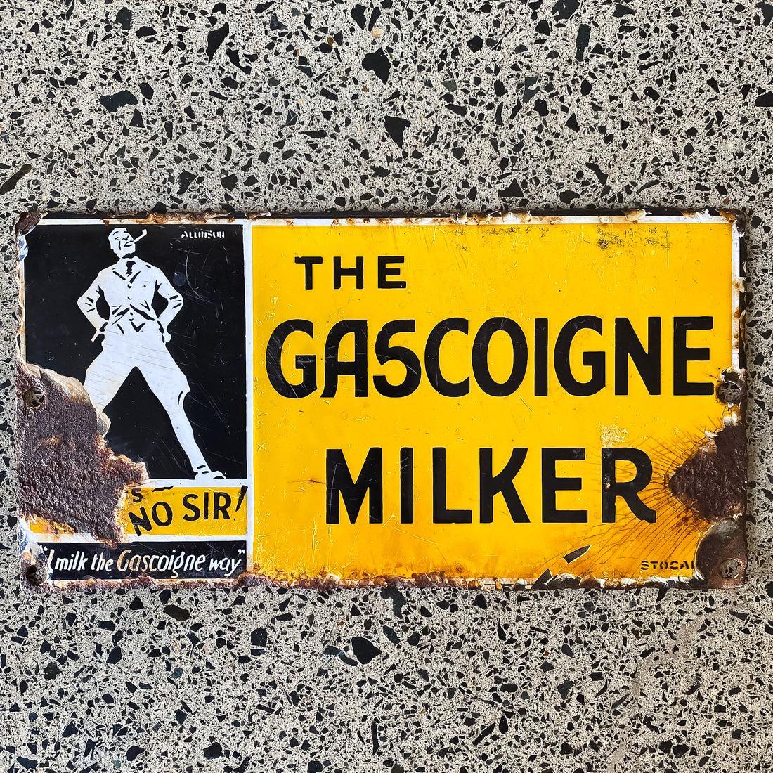 The Gascoigne Milker Enamel Sign