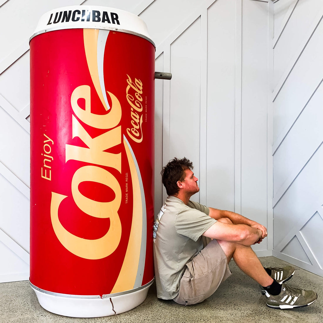 A Large Vintage Coca Cola Dairy Can