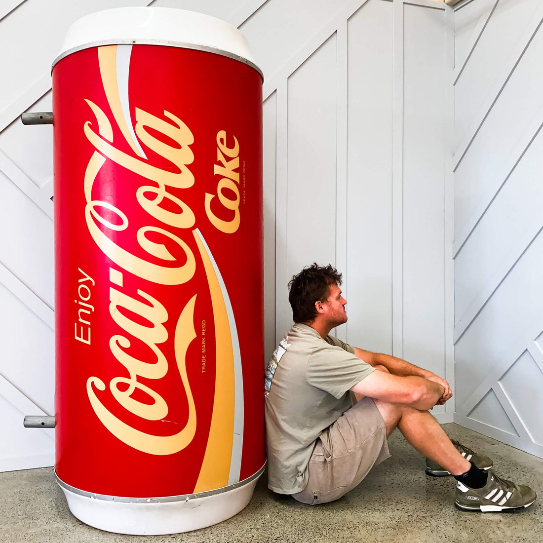 A Large Vintage Coca Cola Dairy Can