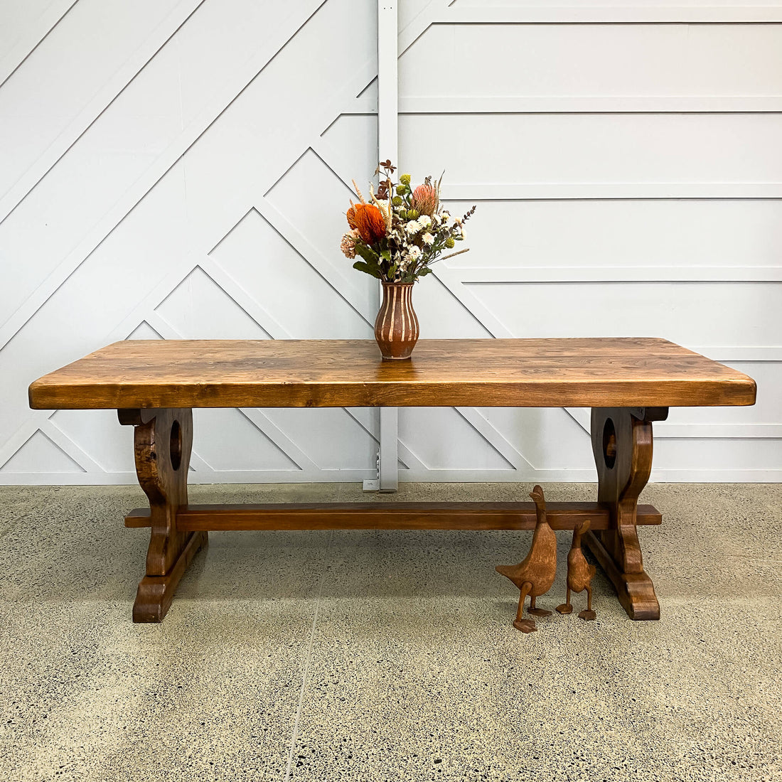 Vintage French Elm Dining Table