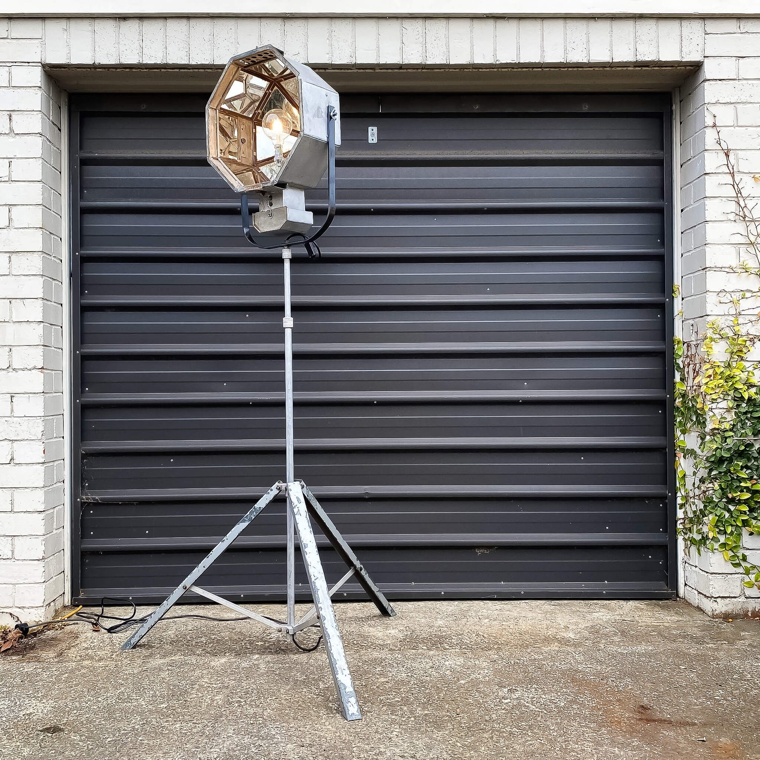 Vintage Mirrored Industrial Floor Lamp