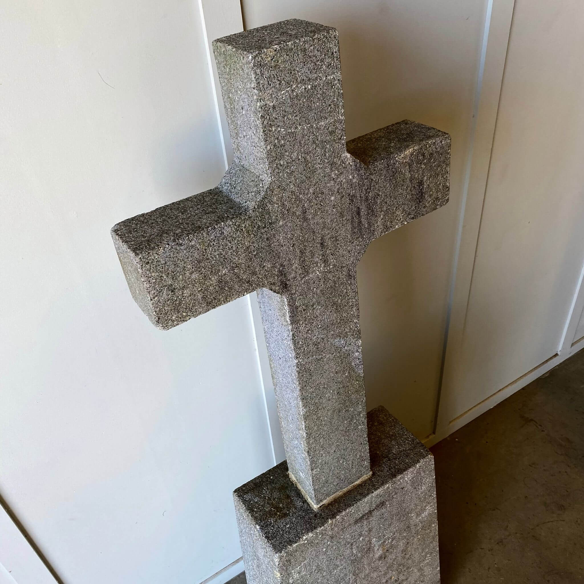 Vintage stone cross garden antique