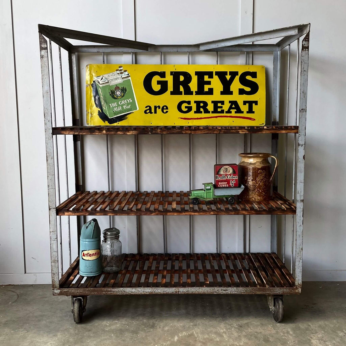 Vintage industrial factory trolley