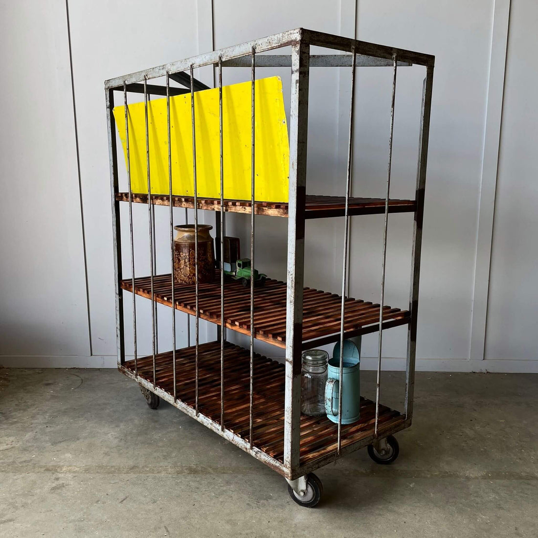 Vintage industrial shelving rack