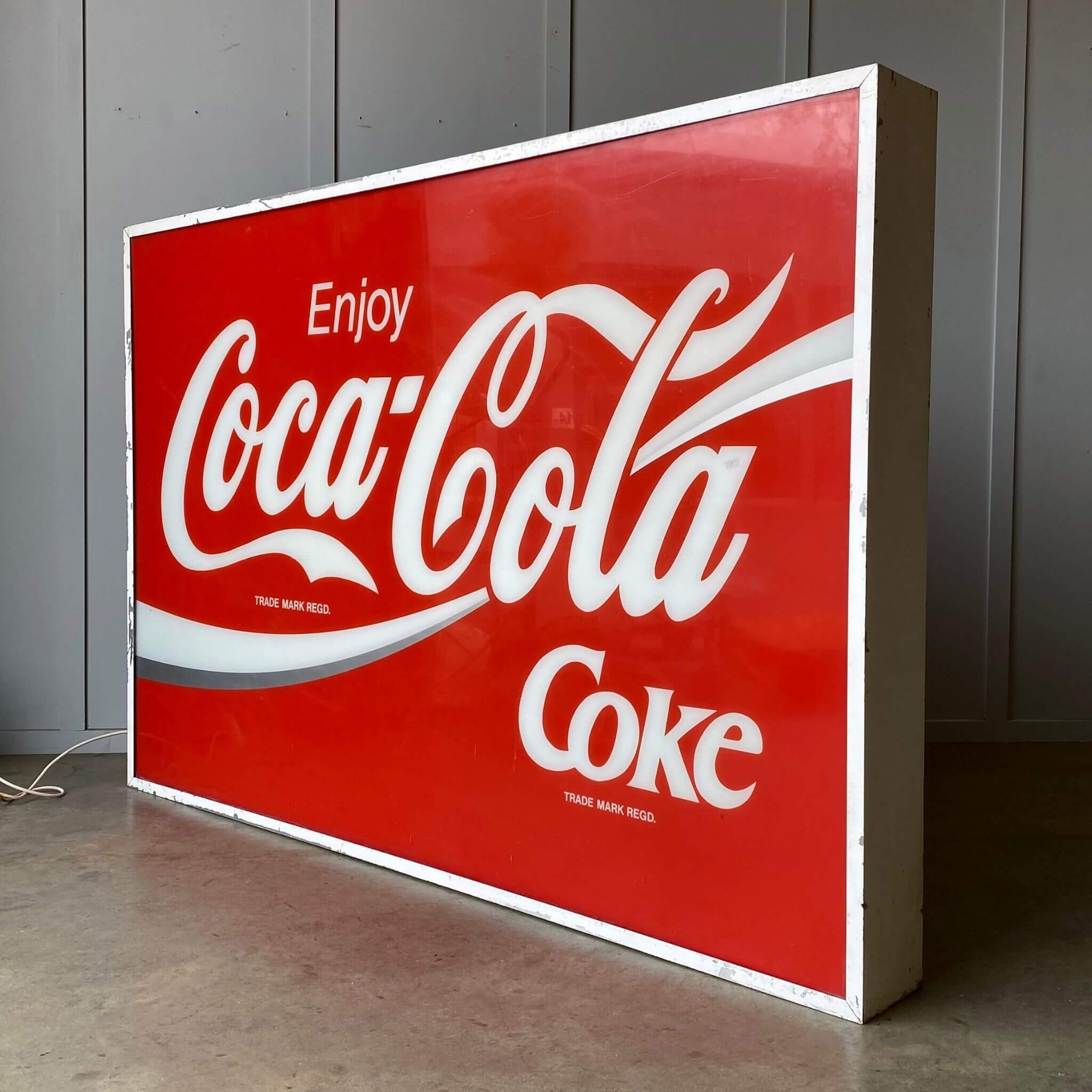 Large Vintage Coca Cola Light Box | Elsie Wolfe Decorative