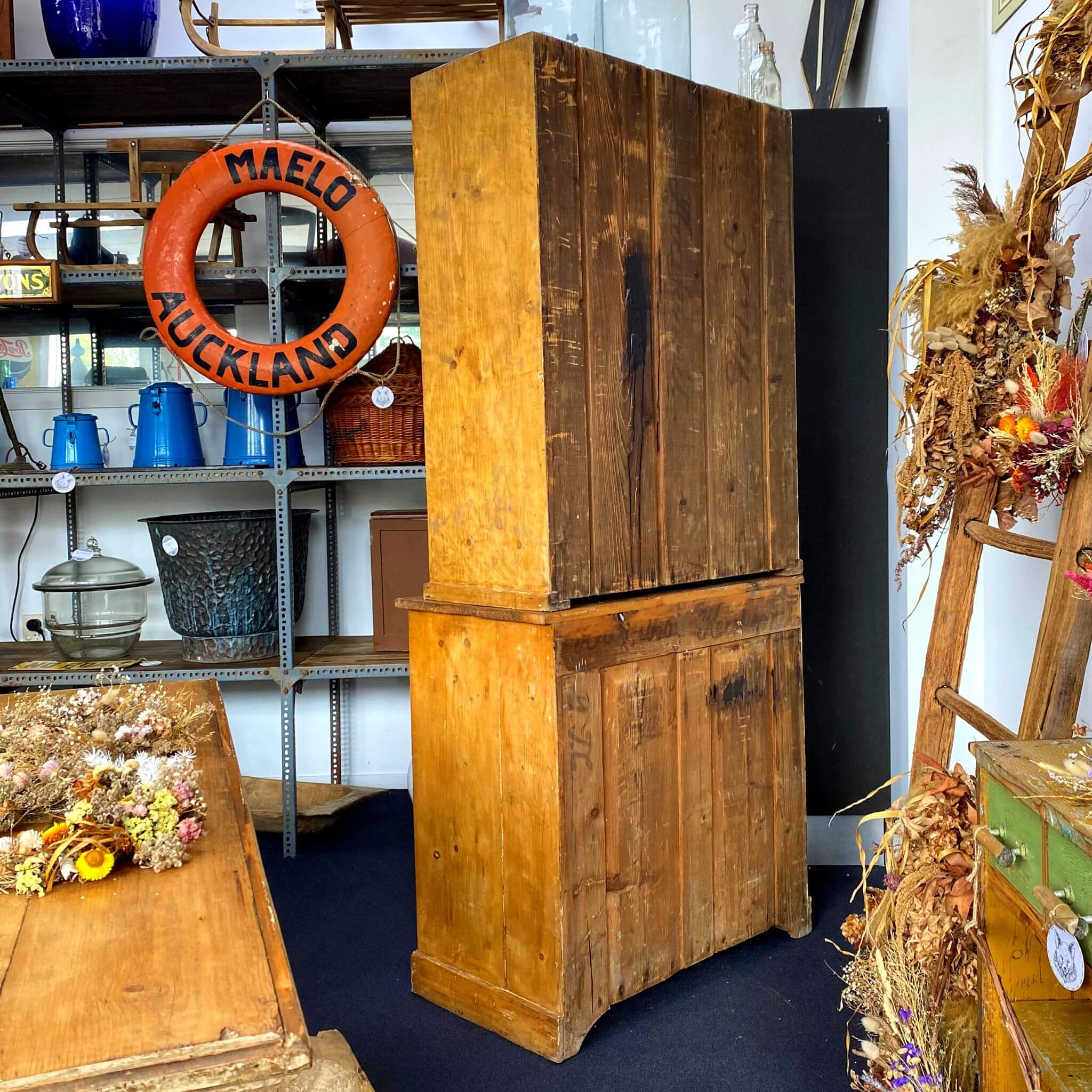 Antique Farmhouse Hutch Cupboard