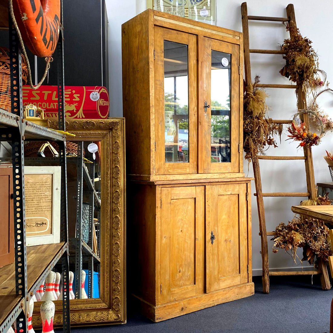 Antique Farmhouse Hutch Cupboard